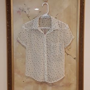 Forever 21 Sheer Velvet Heart Blouse